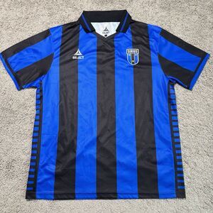 IK Sirius Soccer Jersey Select Blue & Black Vertical Stripes Shirt Men’s L